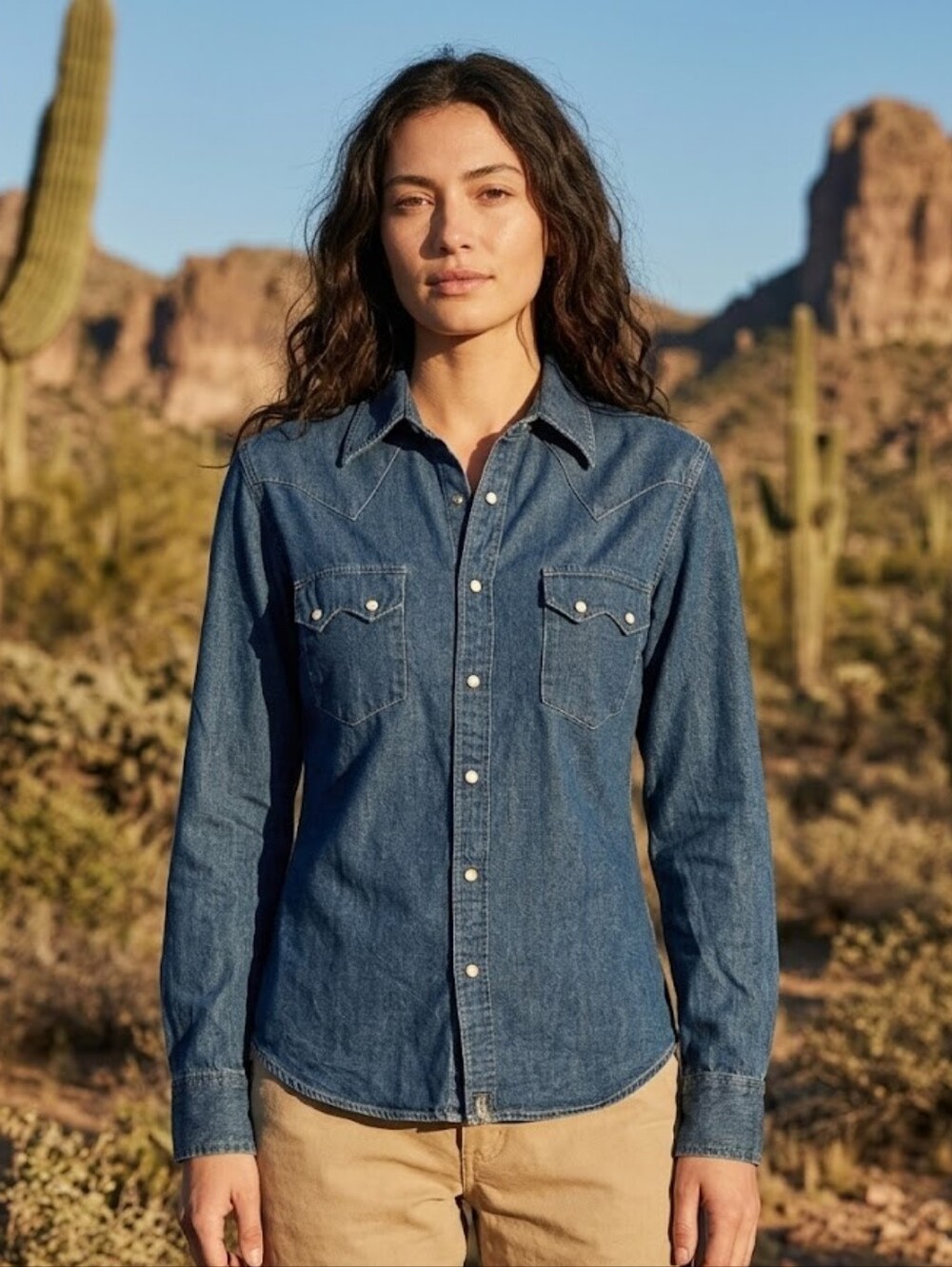 Polo Ralph Lauren 100% Cotton Western Denim Shirt Size S